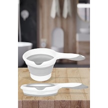 1100 Ml Katlanır Akordiyon Koçero Maşrapa Bebek Yıkama Tası Katlanır Maşrapa Koçero Gri 27x17x4 Cm Beyaz