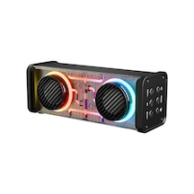 Lunaev Siyah Kablosuz Hoparlör - Speaker Taşınabilir Mp3 Işıklı Usb Şarjlı Bt - Aux - Tes 10 Mt Menz