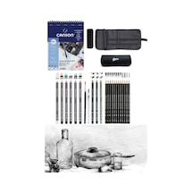 Canson Defter A5 200 Gr Cretacolor 6'lı Aquarell Sulandırılabilir Fırçalı Rulo Kalemlik Eskiz