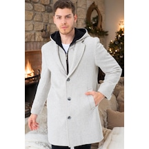 Plt8395 Dewberry Battal Palto-Açık Desenli Bej-Açık Desenli Bej Açık Bej