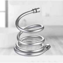 Banyo Duş Hortumu Gümüş Pvc Yüksek Basınca Dayanıklı 1.5m Beyaz