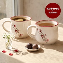 Aryıldız Rosella 2 Li Seramik Kupa Kırmızı 150 Ml Çok Renkli