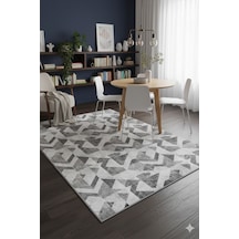 Villadia Home Textile Kaymaz Taban Modern Desen Halı Yolluk Leke Tutmaz Kolay Temizlenir Koridor Salon Yatak Mutfak Odası Vd4037gri Gri
