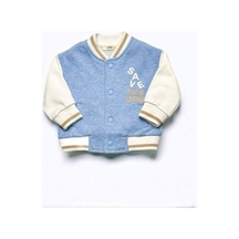 Erkek Bebek İçi Şardonlu Save Yazılı Kolej Hırkası-14859 Mavi