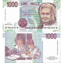 Italya 1990 Yılı 1000 Lire Yabancı Kağıt Para Çil Unc Koleksiyon Para