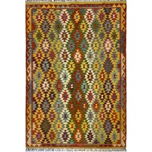 El Dokuma Afgan Kilim Çok Renkli