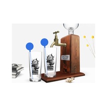 Kişiye Özel Renkli Baskılı Alemin Kralı Tasarımlı İkili Vodka Bar