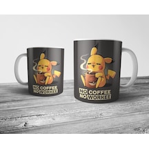 Pixxa Pokemon Pikachu No Coffee No Workee Kupa Bardak Model 1