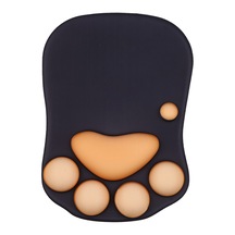 Cbtx Silikon Kaymaz Kedi Pençeli Bilek Destekli Mouse Pad Siyah