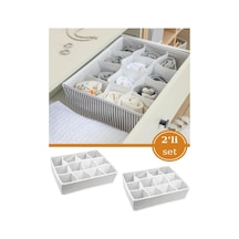 2 Adet 12 Bölmeli Çekmece İçi Düzenleyici, Çok Amaçlı Bebek Çamaşır Çorap Eşarp Organizer 2 Li Kumaş Diğer