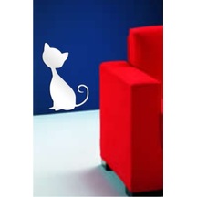 Kedi Dekoratif Ayna Gümüş