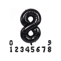 8 SEKİZ SİYAH RAKAM FOLYO BALON 34" Inc 82 cm