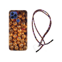 General Mobile Gm21 Kılıf Rasta Boyun Askılı Gold Emoji 1877