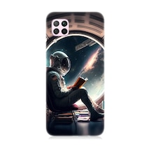 Huawei P40 Lite Uyumlu Kitap Ve Astronot Desenli Silikon Kılıf