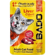 3 Adet Bado Yetişkin Kedi Yaş Mama Ciğerli 85 Gr