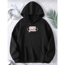 Hunors Sportswear & Company Gym Girlie Baskılı Unisex Model Pamuklu Kapüşonlu Sweatshirt SIYAH