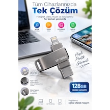 Çoklu Girişli 128gb Lightning Type C Usb Flash Bellek Telefon Tablet Ve Bilgisayar Uyumlu