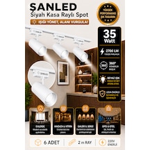 Led Beyaz Kasa Beyaz Işık 35w Raylı Spot / 6 Adet 2 Metre Ray