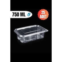 Kullan At Tek Kullanımlık Plastik Sızdırmaz Kapaklı Kap Kase Saklama Kabı 750 Gr Cc 25 Adet Plastik Diğer