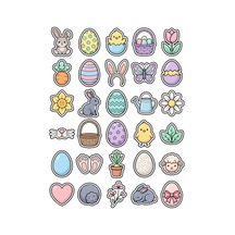 30 Adet Pastel Sevimli Bahar Sticker Seti - Laptop Defter Telefon Ajanda İçin Çok Renkli