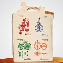 Bisiklet Mucitleri - Bookbag Dogal Keten Bez Canta