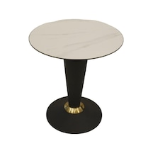 T.concept Metal Yuvarlak Yan Sehpa Siyah Gold Ayak