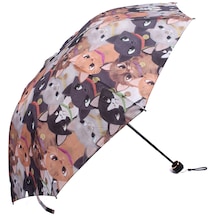 Marlux Kedi Desenli 8 Telli Manuel Rüzgara Dayanıklı Şemsiye M21mar601r01 - Çok Renkli