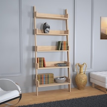 Pasifichome Only Raflı Açık Meşe Merdiven Kitaplık / Duvara Monte Kitaplık