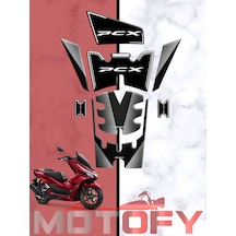 Honda Pcx 125 2025 Tank Pad Seti Beyaz Karbon Desen