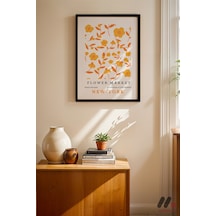 Flower Market New York Posteri, Siyah Çerçeveli Duvar Tablosu - Modern Ev Dekorasyonu