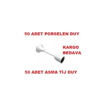 Asma Tij Duy Porselen Gövde Kablolu E 27 50 Adet