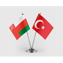 Umman Ve Türkiye Bayrağı İkili Saten Masa Bayrağı Takımı Diğer