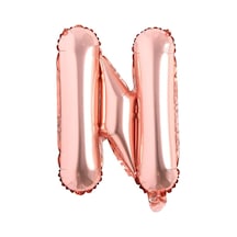 N Harfli Rose Gold Folyo Balon