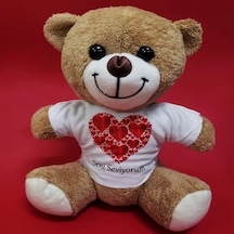 Love Tişörtlü Peluş Ayıcık Çok Renkli