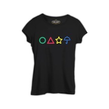 Squid Game -Candy Colours Siyah Bayan Tshirt