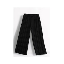 Zekids Kız Çocuk Fitilli Pantolon-14449 Siyah