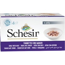 Schesir Ton Balıklı ve Biftekli Yaş Kedi Maması 6 Al 5 Öde 50 G