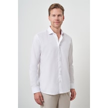 Morven Erkek Beyaz Pamuk Trend Slim Fit Dar Kesim Non Iron Gömlek 25mc004034600 Beyaz Beyaz
