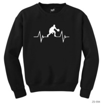 Basketball Heartbeat Siyah Erkek Sweatshirt