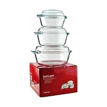 159021 Borcam Kapaklı Tencere 3 Lü Set 6 Parça