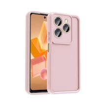 Hot 40 Pro Kılıf Kamera Korumalı Kalın Silikon Üstün Koruma Pazarplus Pembe