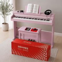 Rennes Cl-340pk Tuş Hassasiyetli 88 Tuş Dijital Piyano Profesyonel Pembe