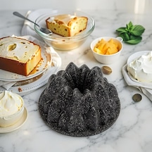 Döküm Gövdeli Everest Kek Kalıbı 24cm, Dilimli Ve Döküm, Siyah Granit Benekli Pişirme Kabı, Kolay Çıkarma, Dayanıklı Alüminyum Alaşım .
