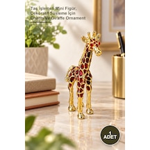 1 Adet Taşlı Zürafa Aksesuarı Taş İşlemeli Mini Figür, Dekoratif Süsleme İçin Charm Ve Giraffe Ornament