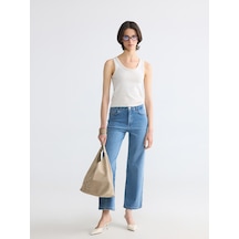 Lcwaıkıkı Classic İndigo Yüksek Bel Straight Fit Kadın Jean Pantolon
