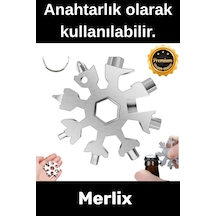 Premium Paslanmaz Çelik Çok Fonksiyonlu Kullanışlı Alyan Tornavida Takım Anahtarlık Konserve Açıcı