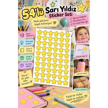 54 Lü Sarı Yıldız Sticker Seti Öğrenci Ödül Stickerı Yıldız Ödül Çıkartması Öğretmen, Okul Ve Kırtasiye İçin Çok Renkli