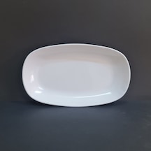 2 Adet Standart Melamin Kayık Tabak Orta Salata Tabağı 29x17 Cm - Beyaz Beyaz