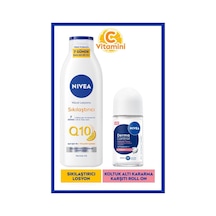 Q10 Sıkılaştırıcı Vücut Losyonu 250ml Ve Kadın Roll-on Deodorant Derma Control Natural Tone 50ml