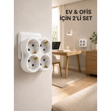 Zenvia 2 Li Set Kablosuz 4 Lü Priz Çoklayıcı Direkt Duvar Prizine Takılan Adaptör Znv2026 Belirtilmemiş